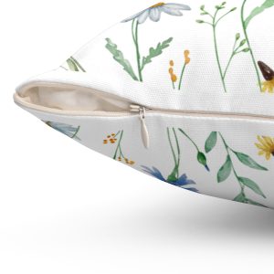 Floral Watercolor Square Pillow