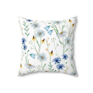Floral Watercolor Square Pillow