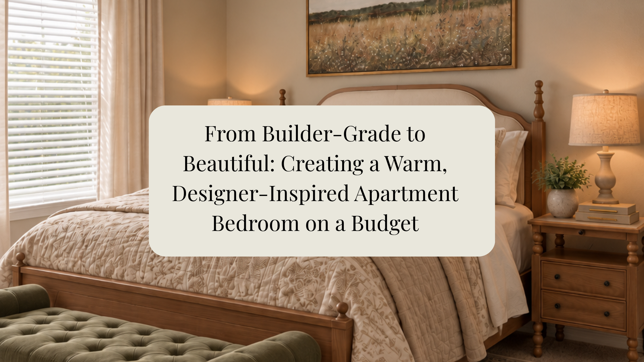 From Builder-Grade to Beautiful: Creating a Warm, Designer-Inspired Apartment Bedroom on a Budget